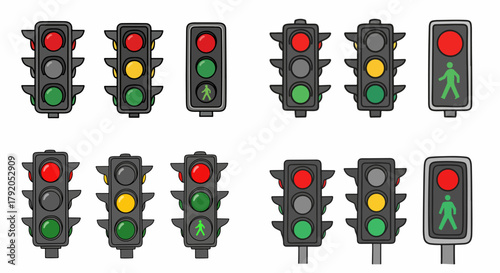 Traffic lights and pedestrian crossing signals