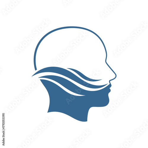 Silhouette Face with Waves