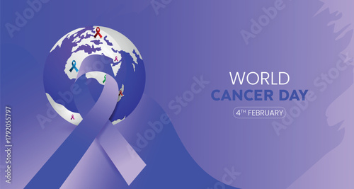 World cancer day background graphic elements. Healthcare and medicine concept