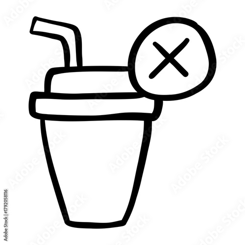 No Sugar hand drawn icon