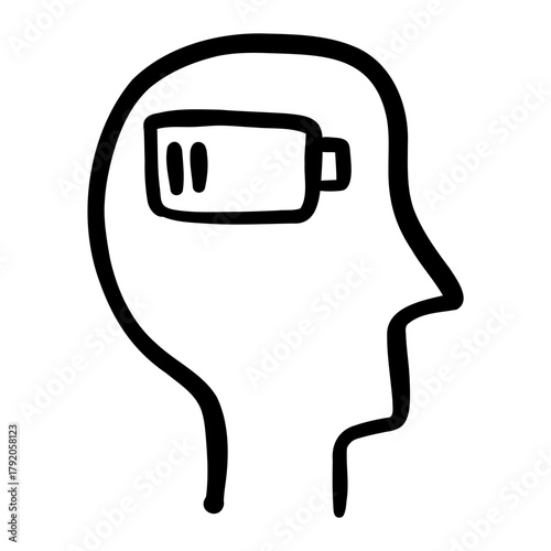 Low Battery hand drawn icon