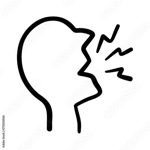 Speak hand drawn icon