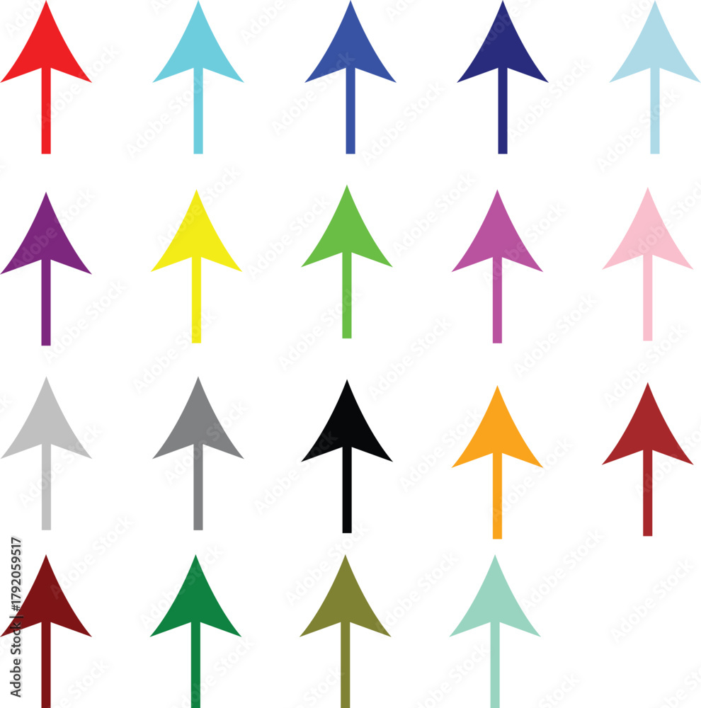 Fototapeta premium Multi-color vertical arrow collection icon set vector