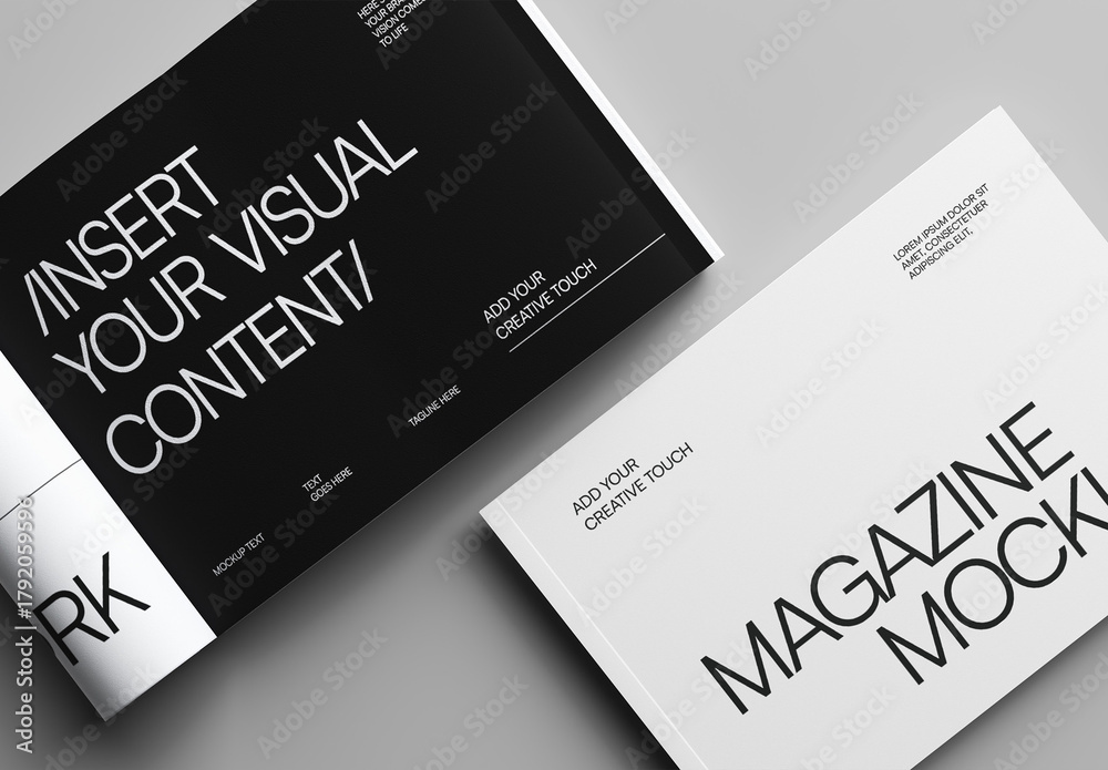 Horizontal Magazine Mockup Stock Template | Adobe Stock