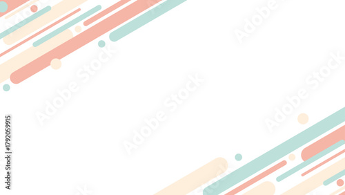 メンフィス風カラフル幾何学模様フレーム（Memphis Style Geometric Frame Background）1920×1080サイズ ベクター素材