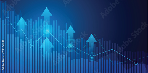 Stock and Graph design background. Business graph banner design eps10 vector. Illustration.