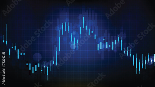 abstract futuristic technology background of blue random bar