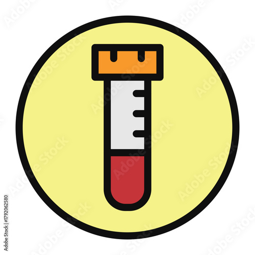 Medical Test Tube Vector Filled Icon Design