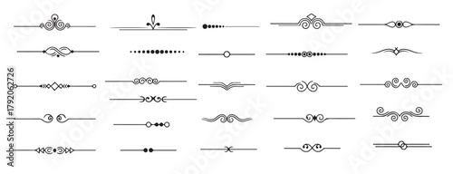 collection of decorative line dividers and ornaments 