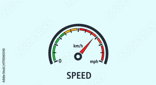 Speedometer icon showing speed in km/h and mph