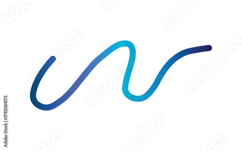 Abstract gradient wave line, smooth curve motion, modern wavy design element, vector illustration for banner