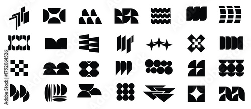 brutalist shapes illustration vector