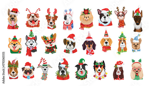Collection of Dogs In Christmas Costumes