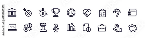business and finance icons vector design