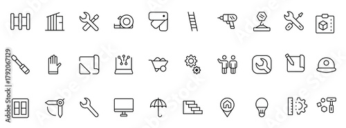 Comprehensive Engineering Icon Set: Precision-crafted icons for mechanical, civil, electrical, and software engineering projects.