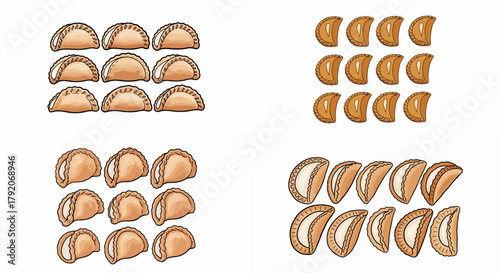 Fotografia Pastries and empanadas assortment with transparent background