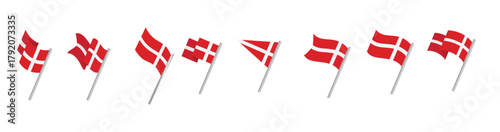 danish flag icons vector illustration