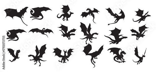 dragon ancient creature mythology silhouette 