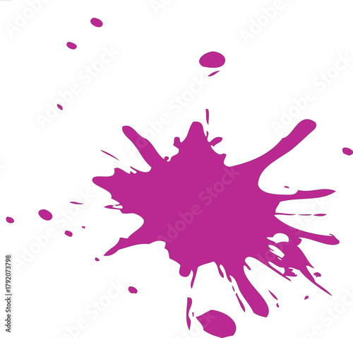 described features a vibrant magenta-colored blot that resembles a splash, set against a clean white background. This contrast highlights the boldness of the magenta, making it the focal point of the 