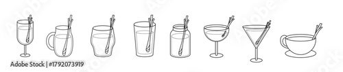 drinking glass with lemongrass vector