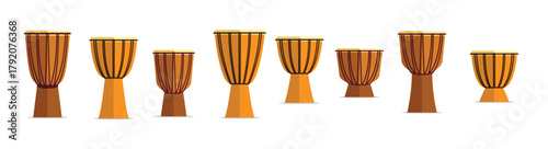 djembe drum flat vector illustration