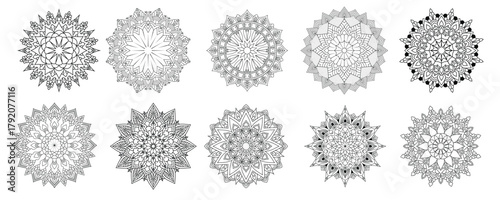  floral mandala vector pack of ornament round set