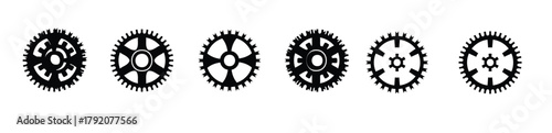 gear icon set gear vector set gear clipart all black sets