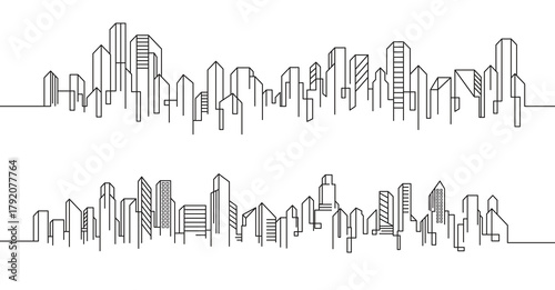 City Building Line art Vector Illustration template