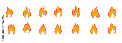 fire icons illustration symbol flame vector
