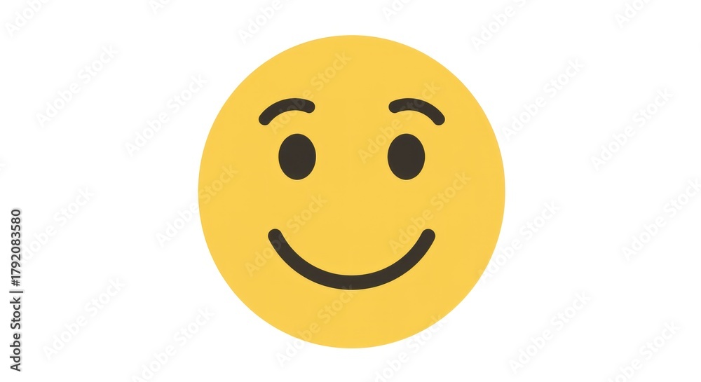Fototapeta premium A simple yellow smiley face with a gentle smile.