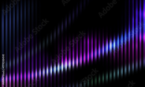 Dynamic abstract vertical lines pattern with glowing purple and blue light effects, modern tech