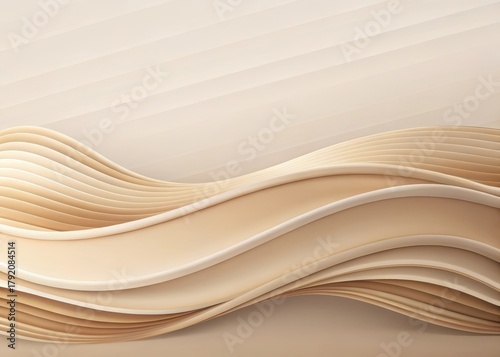 Wavy beige abstract shape with soft gradient colors and subtle texture