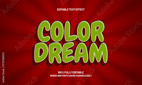 color dream editable cartoon kids text effect for playful poster