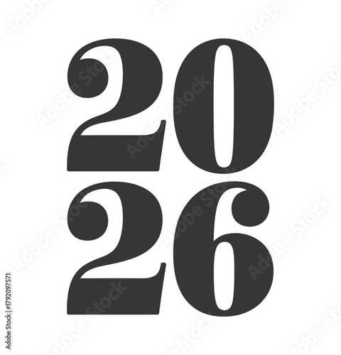 The year 2026 is presented in bold, modern numerals against a clean white background.