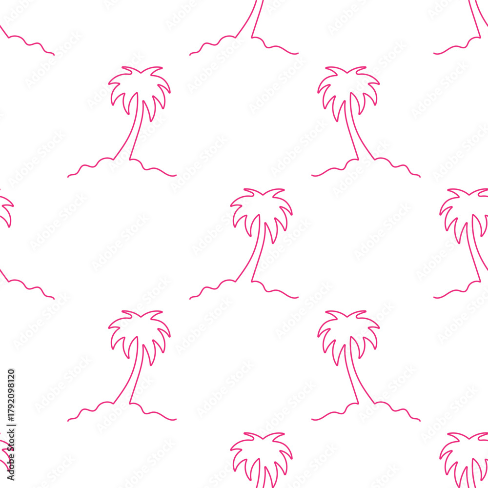 Fototapeta premium palm tree seamless pattern isolated on transparent background.