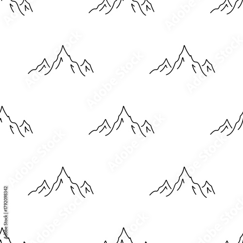 mountain seamless pattern isolated on transparent background.