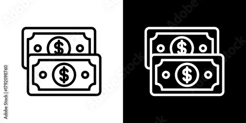 Moneyicon Set. Clean Line Design With Light And Dark Versions For Versatile Use.