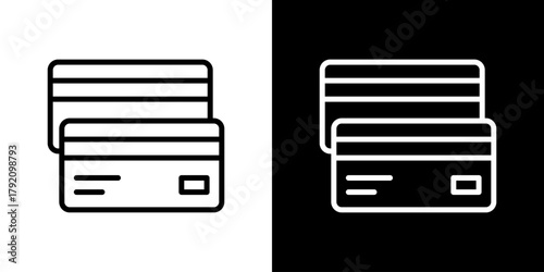 Credit Cardicon Set. Clean Line Design With Light And Dark Versions For Versatile Use.