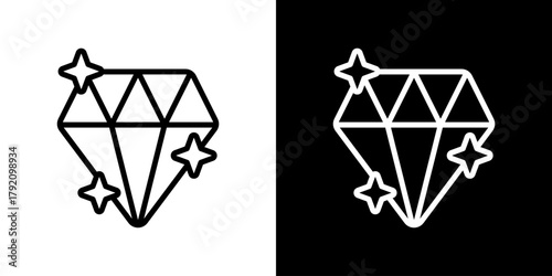 Diamondicon Set. Clean Line Design With Light And Dark Versions For Versatile Use.