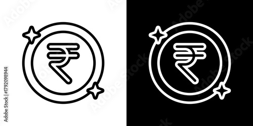Rupeeicon Set. Clean Line Design With Light And Dark Versions For Versatile Use.