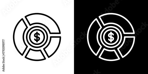 Budgeticon Set. Clean Line Design With Light And Dark Versions For Versatile Use.