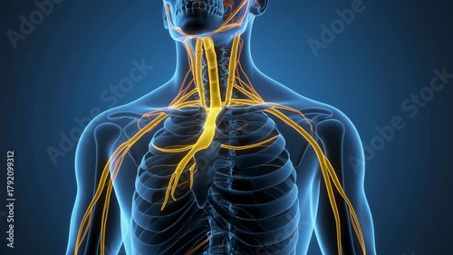 3D Visualization of the Vagus Nerve Pathway in Human Torso