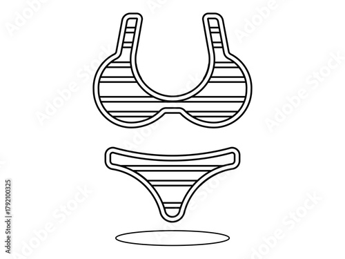 Bikini Emoji line art design