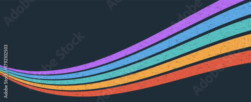 Geometric Stripe Rainbow Groovy Pattern