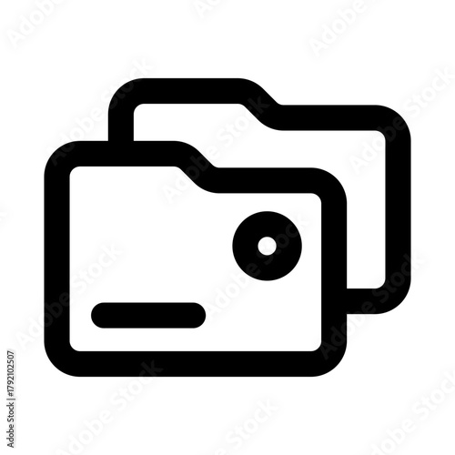 Folder Professional Line Icon. Modern vector illustration representing file organization, storage, documents, and digital management.