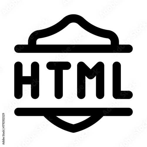 HTML Markup Professional Line Icon. Modern vector illustrations representing web development, coding structure, tags, and website design elements.
