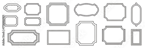 Vintage decorative frame set isolated on white background, elegant ornamental borders, retro design collection, classic vector decoration, antique style line art, wedding invitation template