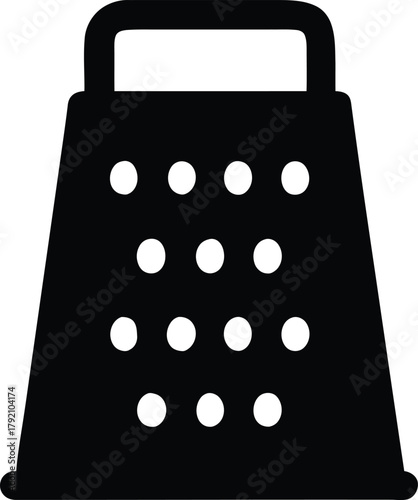 Kitchen grater icon for food preparation, cooking, and culinary activities.