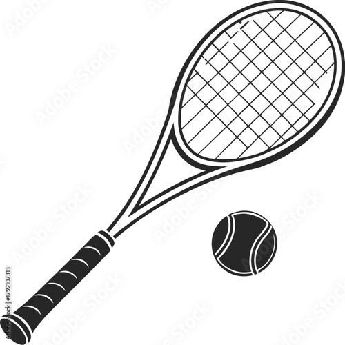 tennis racket and ball