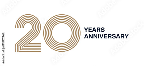 The number 20 is prominently displayed with the text "YEARS ANNIVERSARY" indicating a celebration of a significant milestone.